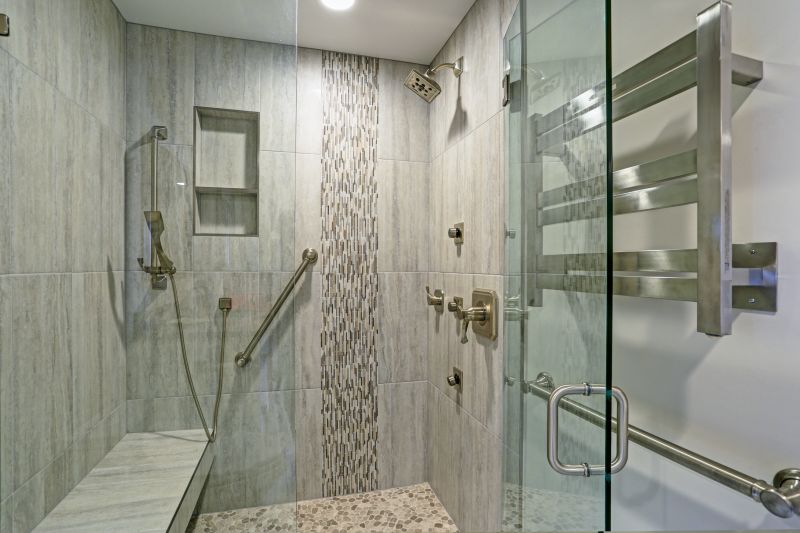 Minimalist Shower with Large Tiles